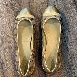 Coach gold flats